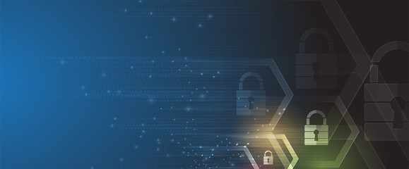 Technology security concept. Modern safety digital background