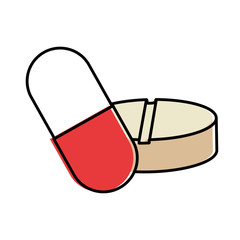 capsules and pills medicine isolated icon
