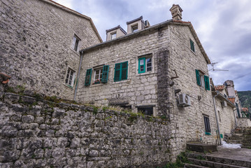 Buildings in historical Old Town of Kotor in Montenegro