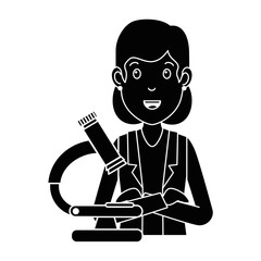 woman doctor with microscope avatar character