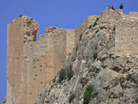 Castellote, pueblo de Teruel situado en la comarca turolense del Maestrazgo, en España. Foto aerea con Drone en Castillo