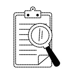 clipboard document with magnifying glass vector illustration design