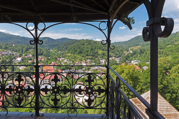Kremnica  - The outlook from the tower of St. Catherine church to the town and Safarikovo square.