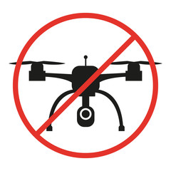 No drone sign on white background. Vector illustration.