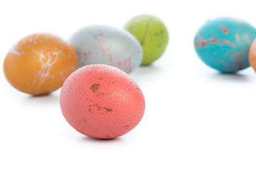 easter eggs isolated on white