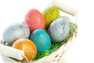 easter eggs isolated on white