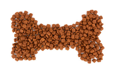 Pet food on white