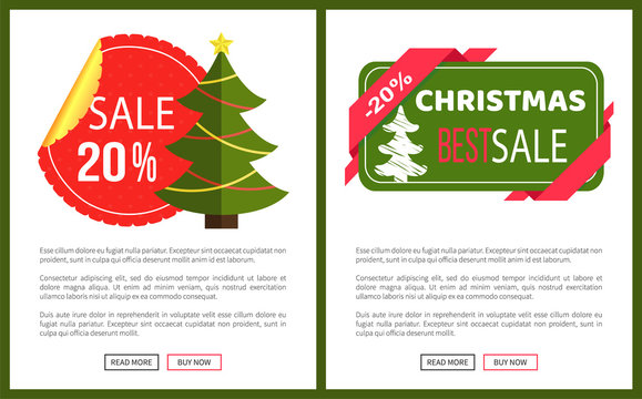 Discount Christmas Sale Banner with Green Tree