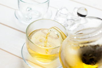 tea on the wooden table