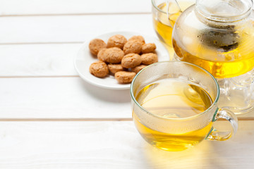 tea on the wooden table