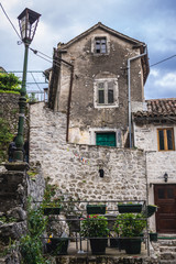 Fototapeta na wymiar Tenement house on the historical Old Town of Kotor in Montenegro