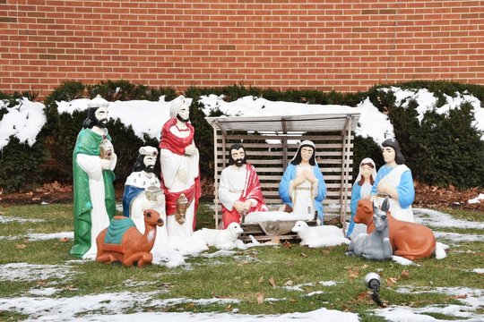 Snowy Nativity Scene