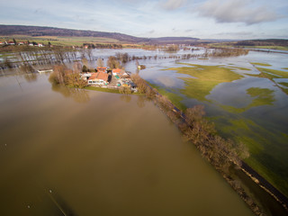 Donauhochwasser bei Riedlingen am 24. Januar 2018