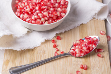 Bowl of Pomegranate Seeds. Closeup
