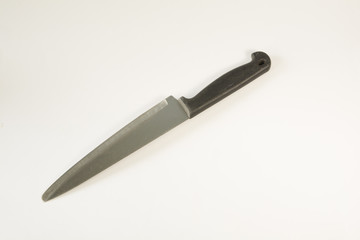 Kitchen knife ends broken /Kitchen knife ends because used long. On a white background