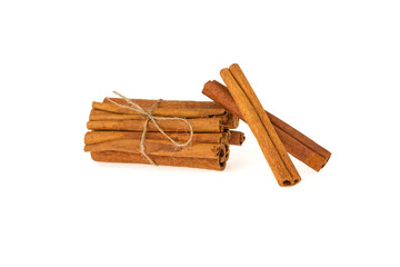 cinnamon sticks isolated on white background