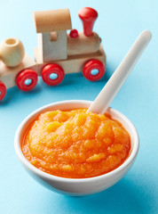 Pumpkin and carrot baby puree