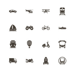 Transport icons. Perfect black pictogram on white background. Flat simple vector icon.