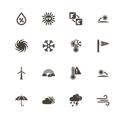 Weather icons. Perfect black pictogram on white background. Flat simple vector icon.