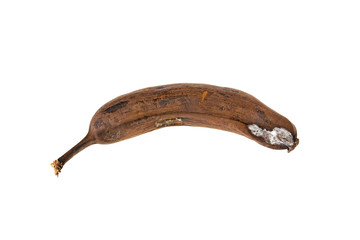 spoiled banana isolated on white background