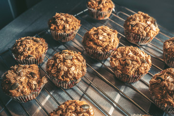 Baking cupcakes. Sweet cakes. Cooking process of muffins