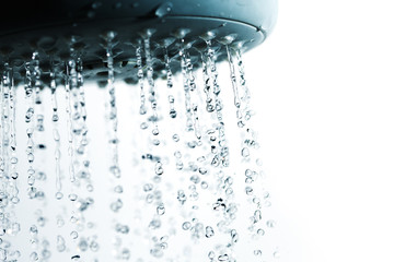 Obraz na płótnie Canvas Shower and falling water drops.