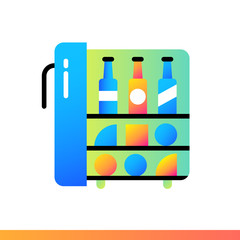 Flat icon Minibar. Hotel services. Material design icon suitable for print, website and presentation
