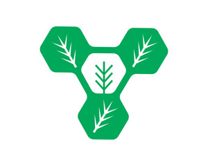 hexagon nature leaves plant nature herb image icon vector