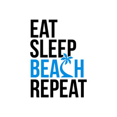 eat sleep beach repeat icon sign