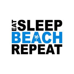 eat sleep beach repeat icon sign