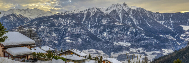 Valais Alps in Winter, Switzerland