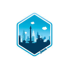 city of jakarta label badge sticker logo template