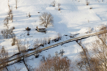 Winter landscape in Transylvania, Romania