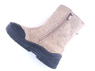 felt boots on a white background