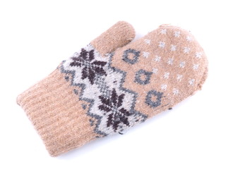 mittens on white background