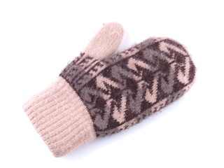 mittens on white background