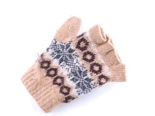 mittens on white background