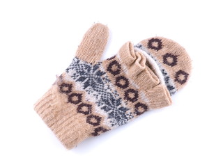mittens on white background