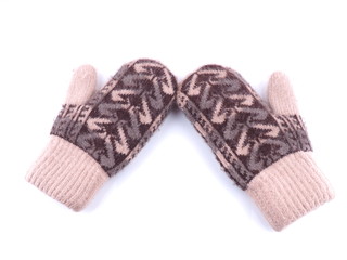mittens on white background