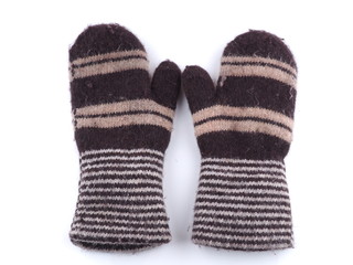 mittens on white background