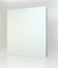 White tall rectangle blank box on studio background. 3D Illustration