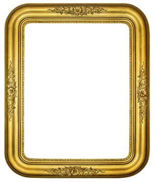 recommend clip art: Oval Vintage gilded wooden Frame Isolated with Clipping Path