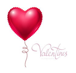 Fototapeta na wymiar Pink Heart Balloon. Happy Valentine's Day. Vector illustration