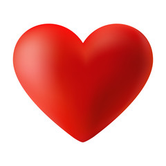 Red 3d valentine heart, vector illustration