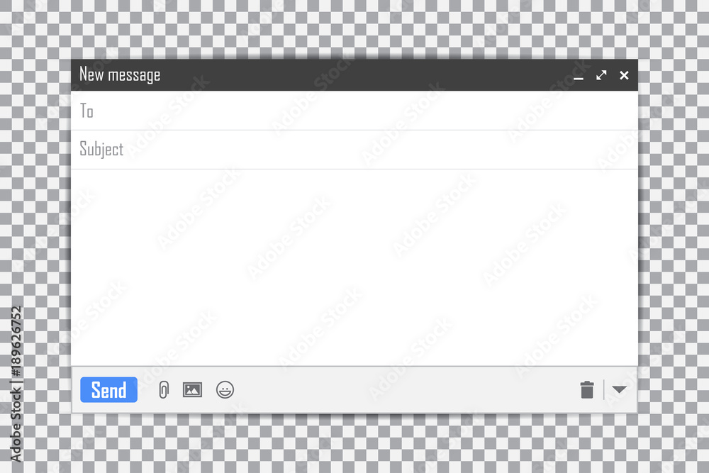 Aufkleber E-mail blank template internet mail frame interface for mail message on a transparent background