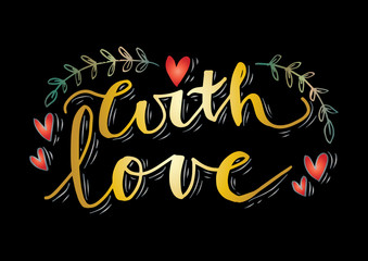 With love hand lettering