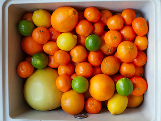 citrus fruits in a kitchen sink