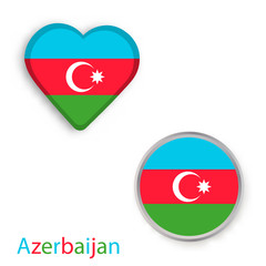 Heart and circle symbols with flag of Azerbaijan.