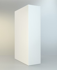 Realistic White Package Box. For Software, electronic device and other products. 3d illustration.