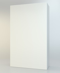 Realistic cardboard box on white background. White container, packaging. 3d illustration